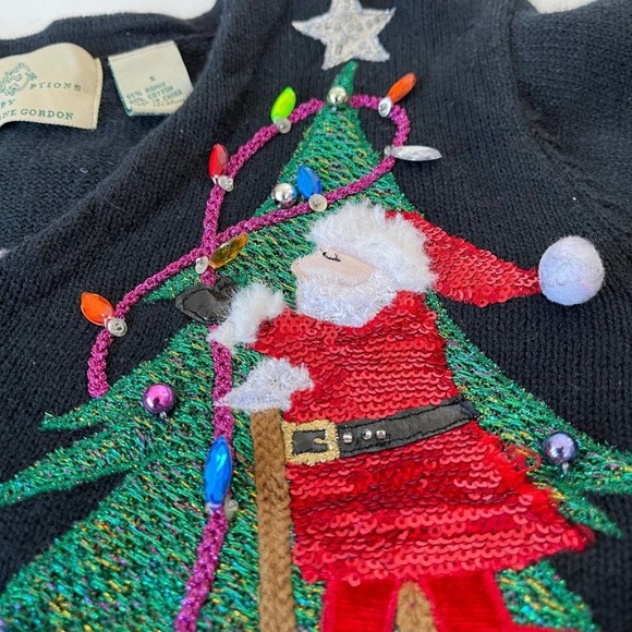 Design Options Phillip Jane Gordon Cardigan Santa Christmas Tree Lights Small - Picture 9 of 13